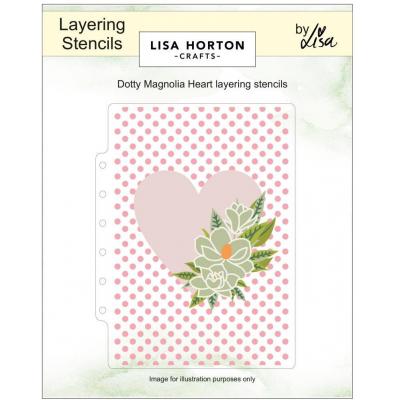 Lisa Horton Crafts Layering Stencils - Dotty Magnolia Heart